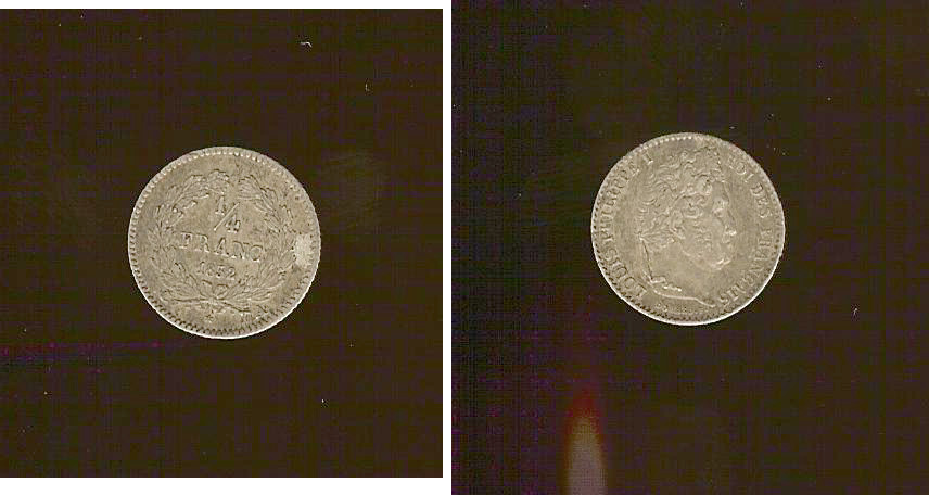quarter franc Louis Philippe 1832/1A  EF